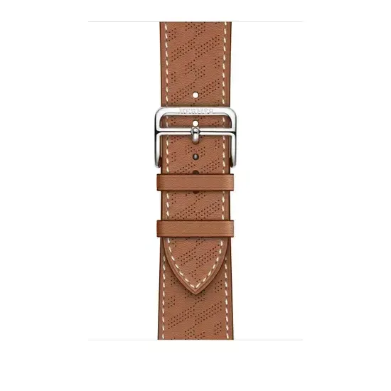 Apple Watch Hermès 45mm Silver Stainless Steel Case with H Diagonal Single Tour Gold
