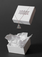 Подвеска ОКО с цепочкой, серебро/бирюза