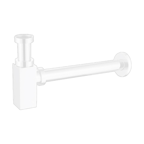 Сифон для раковины AZARIO G 1 1/4, без выпуска, квадрат, латунь, белый (AZ-109-WHI)