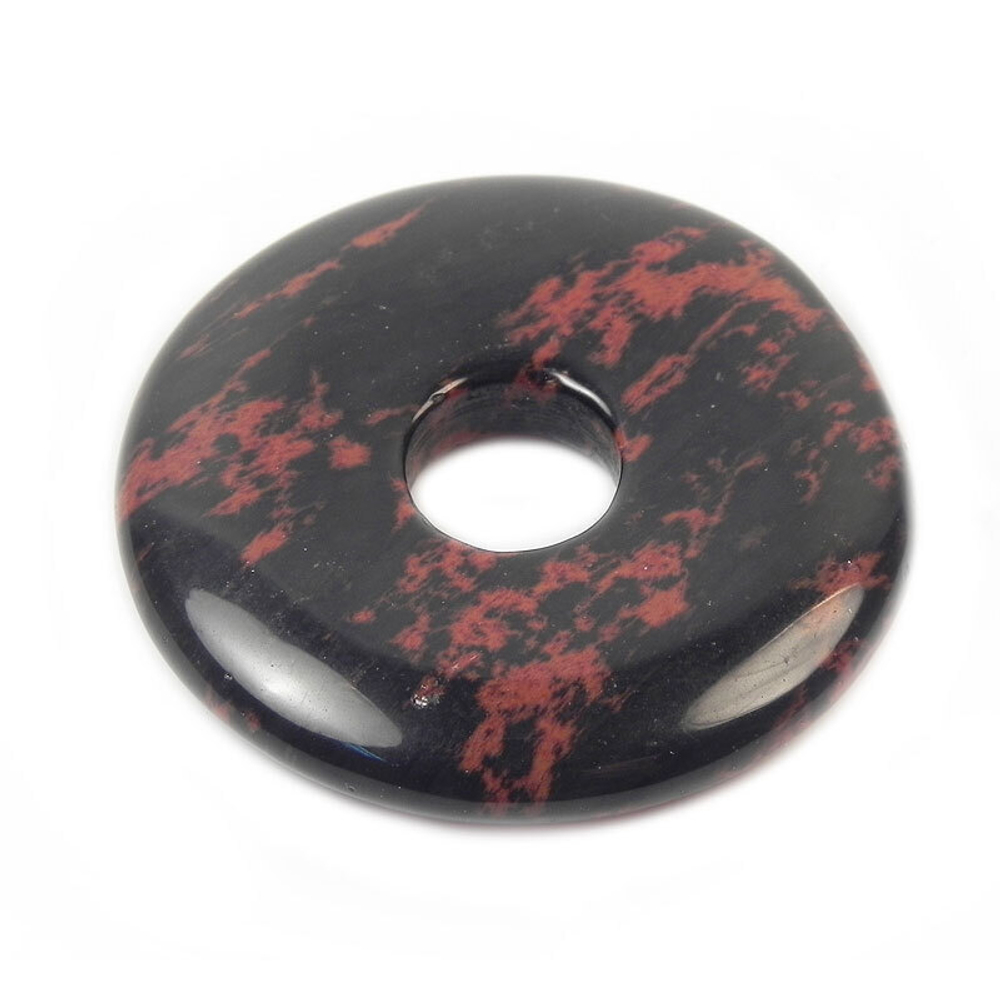 Кулон "Диск Би" обсидиан коричневый асс.