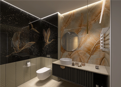 Панель ПВХ фотопечать 3D Panda Танец птиц 2700х250 мм