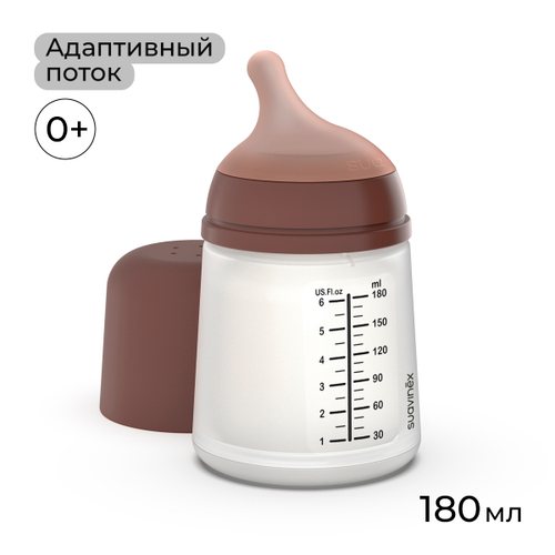 Антиколиковая силиконовая бутылочка Suavinex Zero.Zero 180 мл, адаптивный поток, 0+