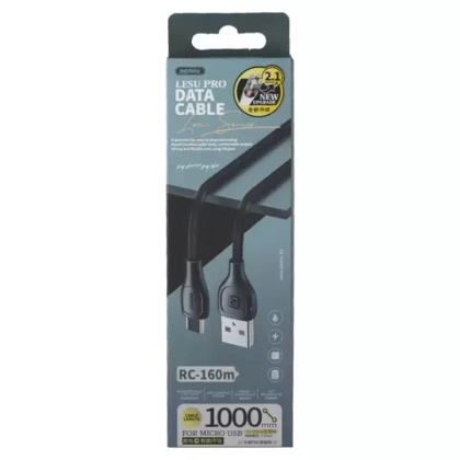 Кабель 1m USB/Micro 2.1A RC-160m Lesu Pro Remax black