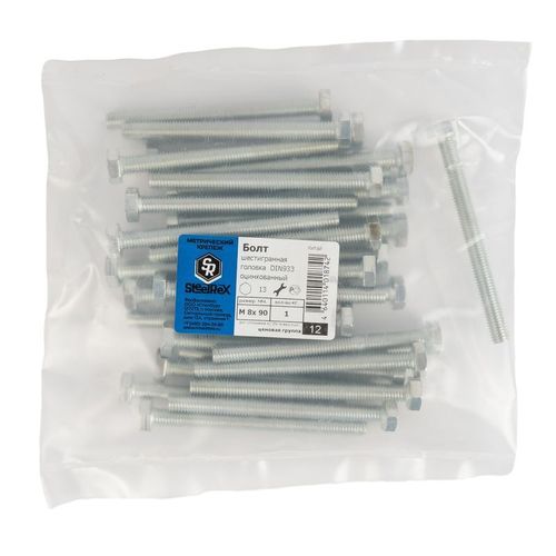 Болт М8х90 мм с шестигранной головкой DIN 933 кл 5,8