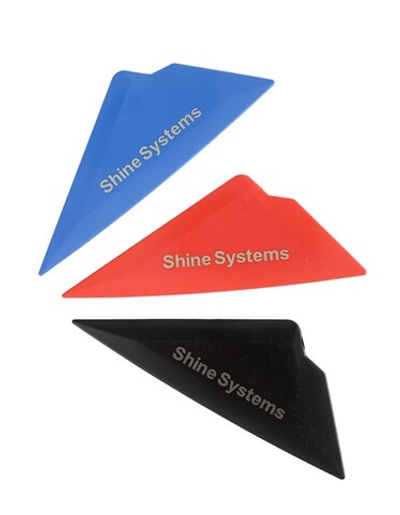 Shine Systems Набор ракелей треугольных с изогнутым краем 3шт 90А, 80А,70А