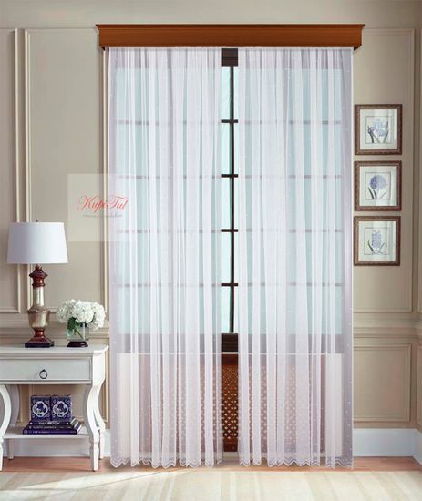 Тюль Горошки-2 французская сетка (белый)