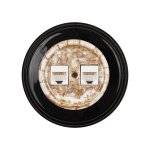 Розетка RJ45 информационная двойная, керамика, цвет мрамор B1-302-09