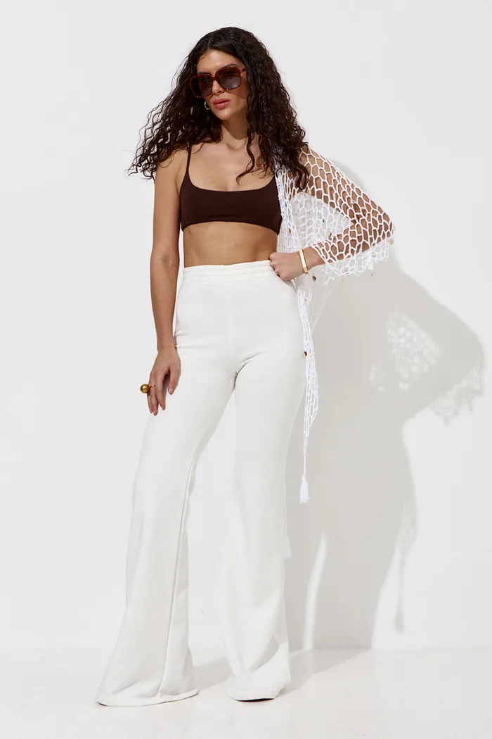 Джоггеры клеш кремового цвета