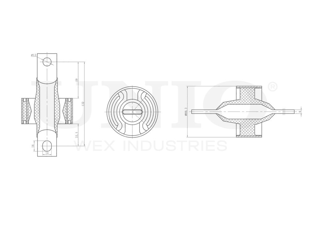 Сайлентблок заднего продольного рычага UNIO RMP-20279