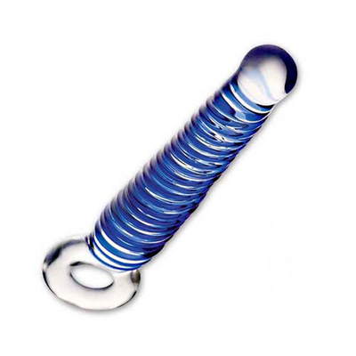 Витая стеклянная втулка с кольцом-держателем, 16 см