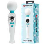 Белый вибратор-wand 22,4см с дисплеем Pretty Love Skyler Massager Wand White BW-055016LED-3