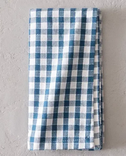 ZARA HOME САЛФЕТКИ ИЗ ХЛОПКА В КЛЕТКУ (НАБОР ИЗ 2 ШТ.), СИНИЙ