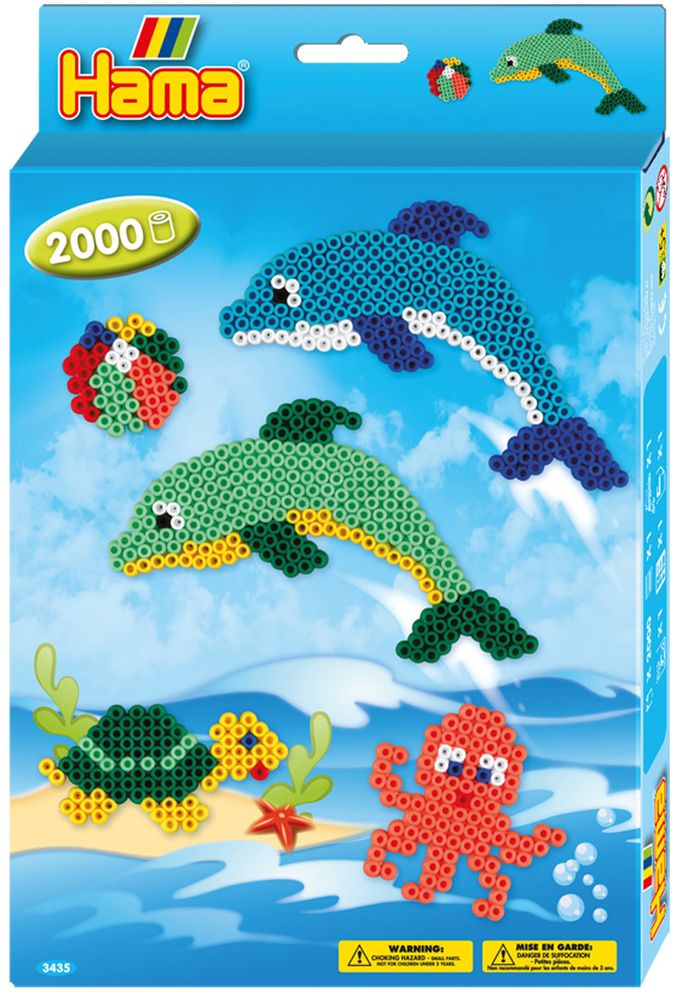 Hama Набор термомозаики Midi 2000 шт + Дельфины (3435)