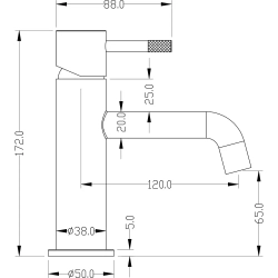 Смеситель для раковины Boheme Uno 461-MG matt gold