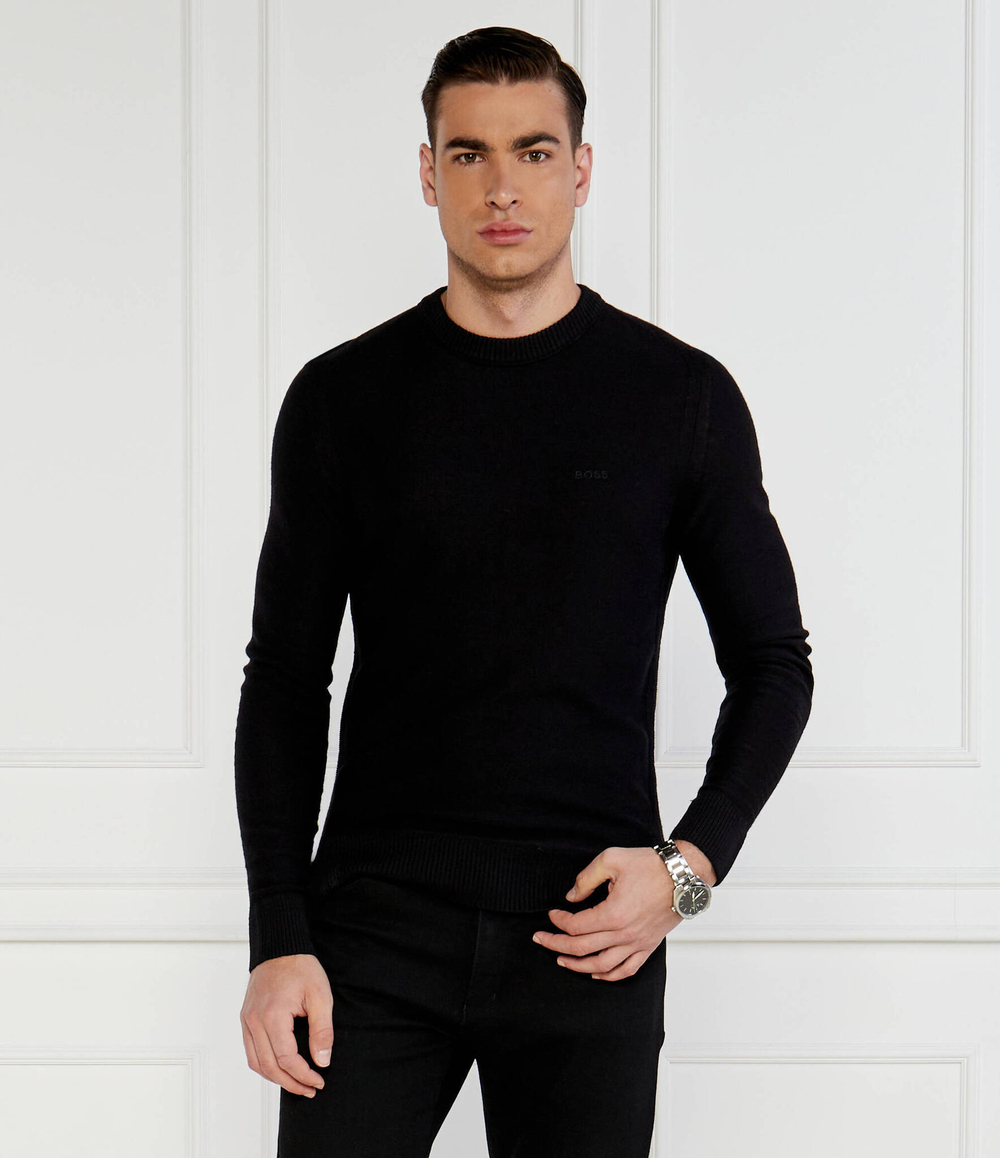 Хлопковый свитер avac_c BOSS ORANGE - черный(50501762)