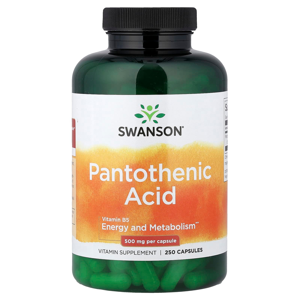 Swanson, Пантотеновая кислота, 500 мг, 250 капсул