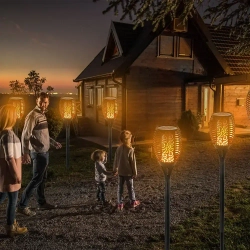 Садовый светильник "Факел" на солнечной батарее, уличный светильник, 4 шт