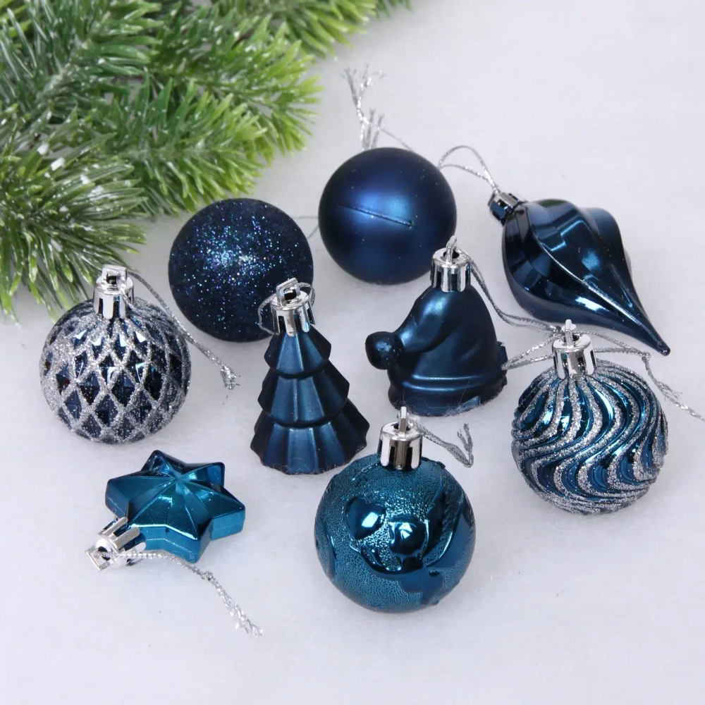 Набор ёлочных украшений «Elegant shine» 4 см (30 предмета), Сапфир