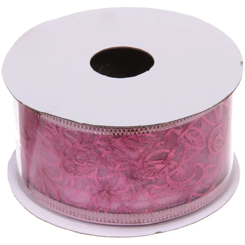 Лента для декорирования «Изящная» 4 см, 2,7 м, Розовый (микс дизайнов)