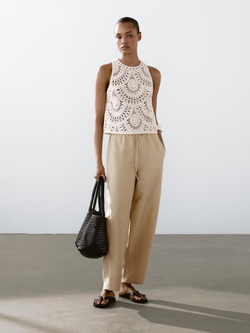 Massimo Dutti Вязаный Топ, Кремовый