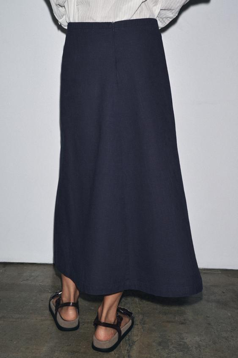 ZARA ЮБКА МИДИ — LIMITED EDITION, МОРСКОЙ СИНИЙ