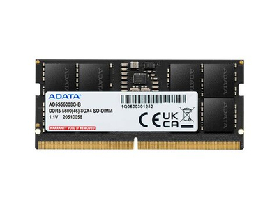 Оперативная память ADATA AD5S56008G-S, DDR5 1х 8ГБ 5600 МГц, SODIMM, RTL