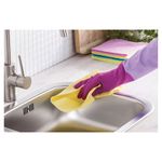 Перчатки резиновые, х/б напыление, рифленые пальцы, размер L, Роза, 75 г, ПРОЧНЫЕ, YORK, 92370