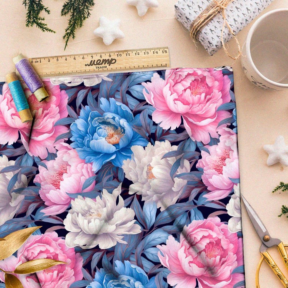 Ткань Ниагара Софт цветущий розарий