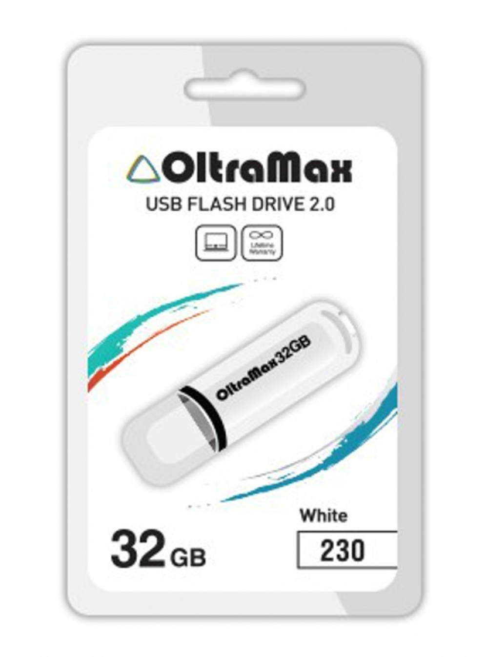USB Флешка 32GB OltraMax 230, USB 2.0, белая