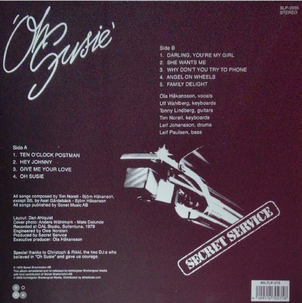 Secret Service - Oh Susie (LP, Album) Новая запечатанная виниловая пластинка + ПОДАРОК