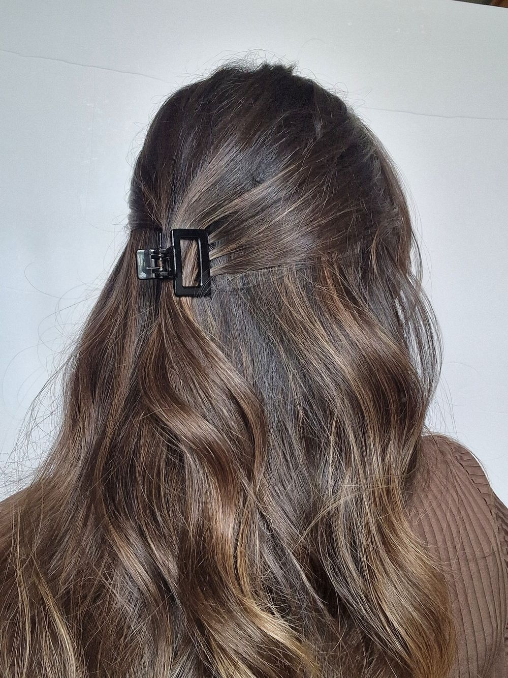 Краб для волос НАБОР 2 шт., 3,8 см, глянцевый, чёрный и черепаховый, MONTE VITA, 457010