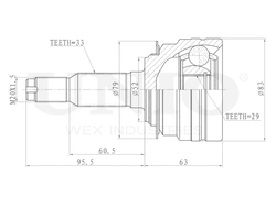 ШРУС внешний UNIO CVJ-20060