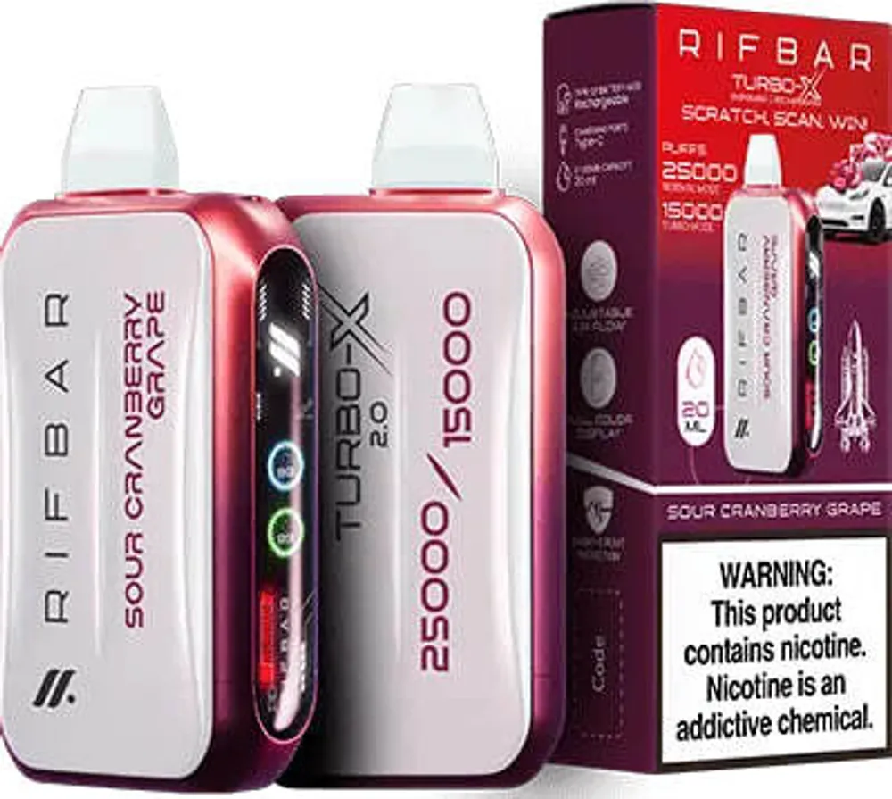 RIFBAR TURBO X 25000 - Sour Cranberry Grape (5% nic)