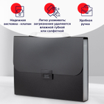 Папка-портфель пластиковая BRAUBERG "Energy" А4 (330х256х32 мм) 7 отделений черная (3 штуки в упаковке)
