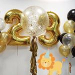 Шар (40"/102 см) Цифра, 2, Золото, в упаковке