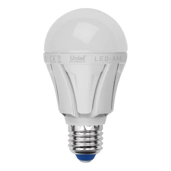 Лампа светодиодная Uniel E27 8W 3000K матовая LED-A60 8W/WW/E27/FR PLP01WH UL-00001522