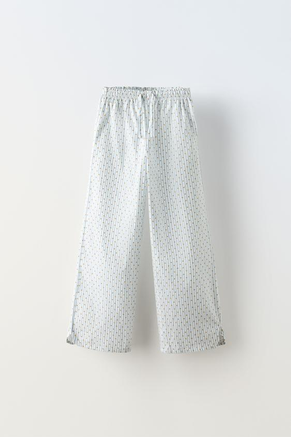 ZARA ПИЖАМА В ПОЛОСКУ С ЦВЕТОЧНЫМ УЗОРОМ, СИНИЙ