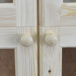 Шкаф витрина 77х32х186, Бритта, стеклянная, для посуды, в гостиную, двухдверный, лак, массив сосны, Dipriz