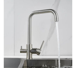 Смеситель для кухни с подключением фильтра питьевой воды, сатин, S228L, SHEVANIK