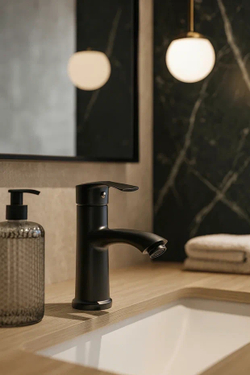 Смеситель для раковины DIWO Суздаль D02010BK матовый черный