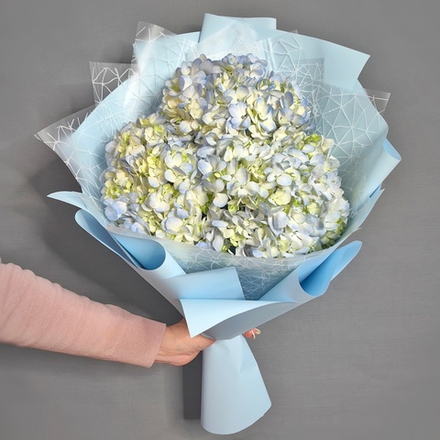 Букет из 3 голубых гортензий
