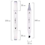 Маркеры для скетчинга двусторонние BRAUBERG ART DEBUT "WHITE", НАБОР 12 шт., цвета леса, 152139