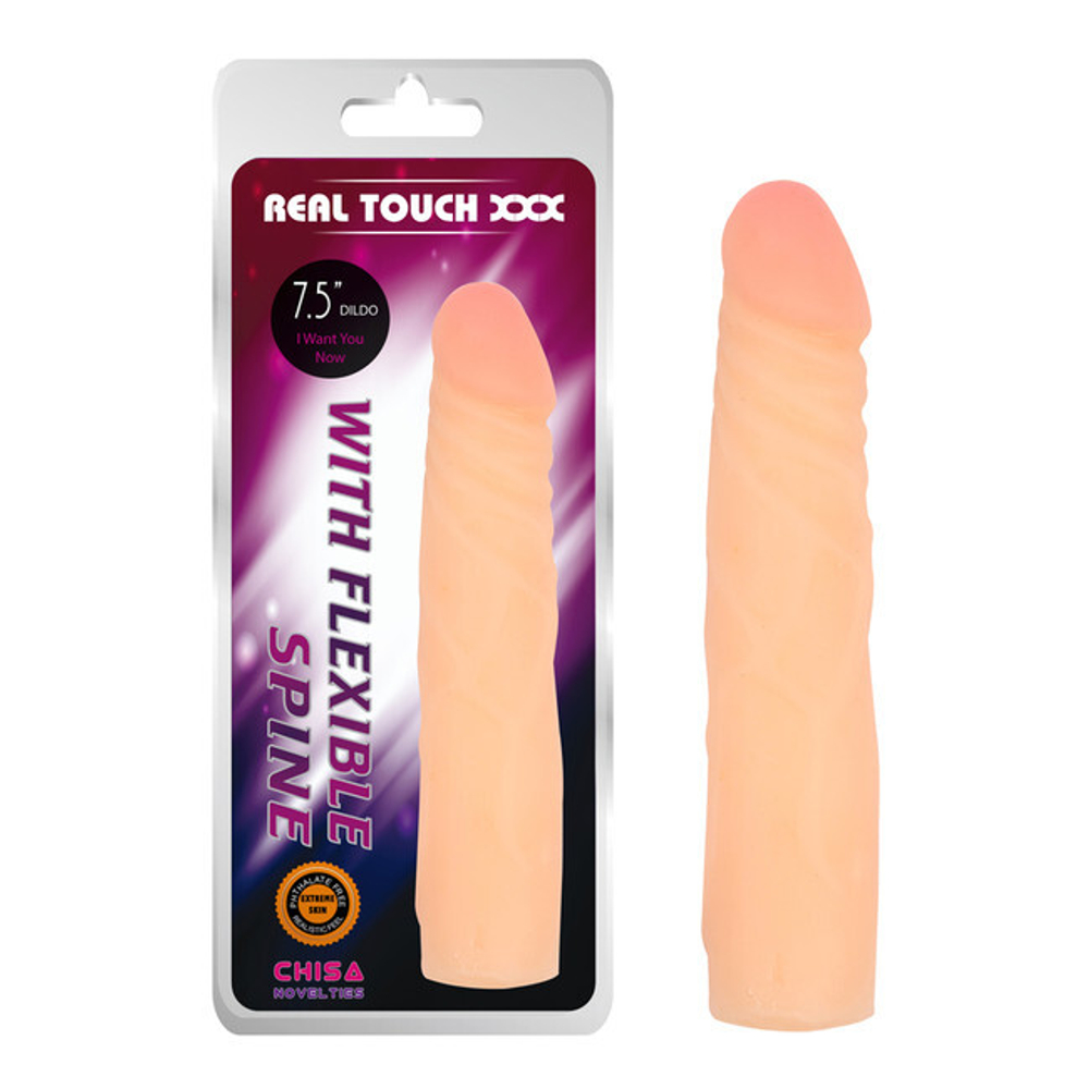 Гибкий фаллоимитатор 17 см. (Цвет: телесный)