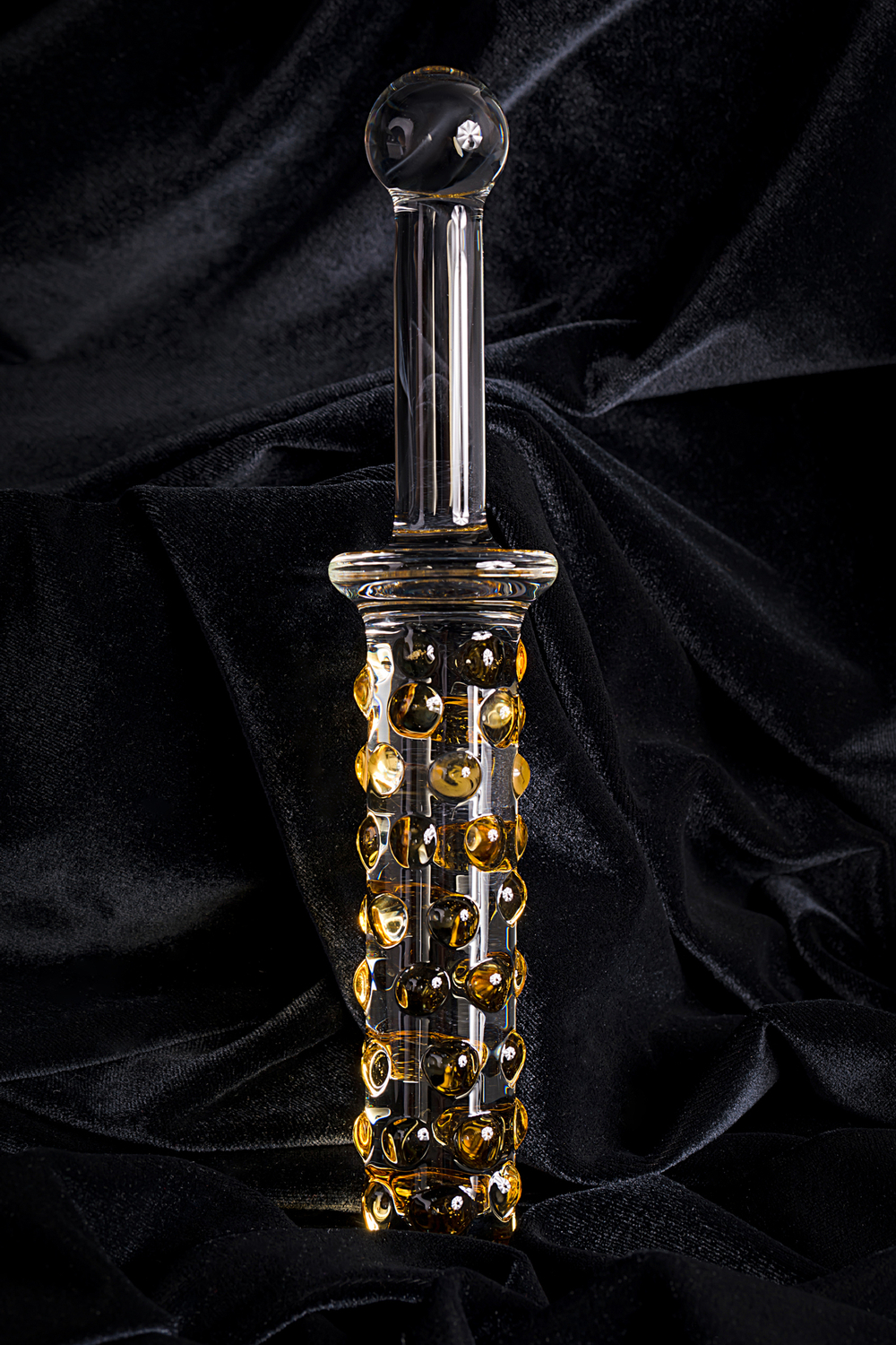 Двусторонний фаллоимитатор Sexus Glass, стекло, прозрачный, 25 см