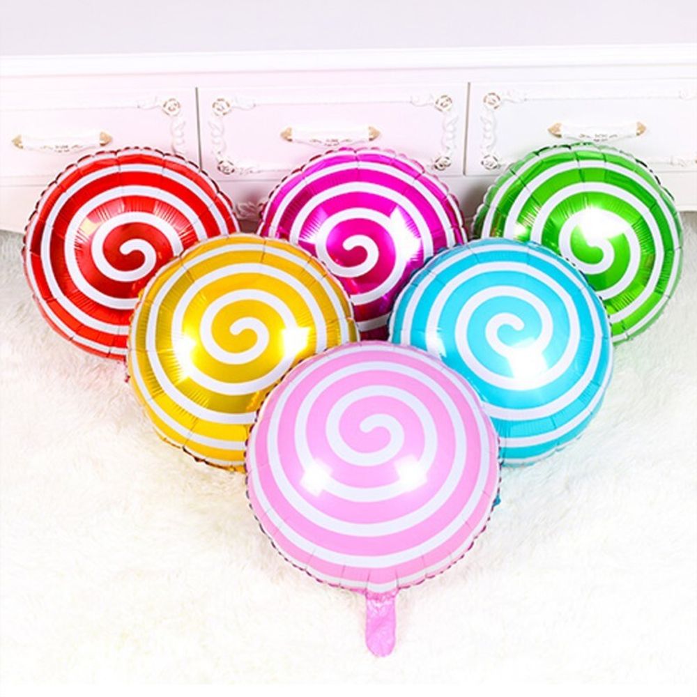 Шар (18"/46 см) Круг, Леденец Спираль, Оранжевый 1 шт.