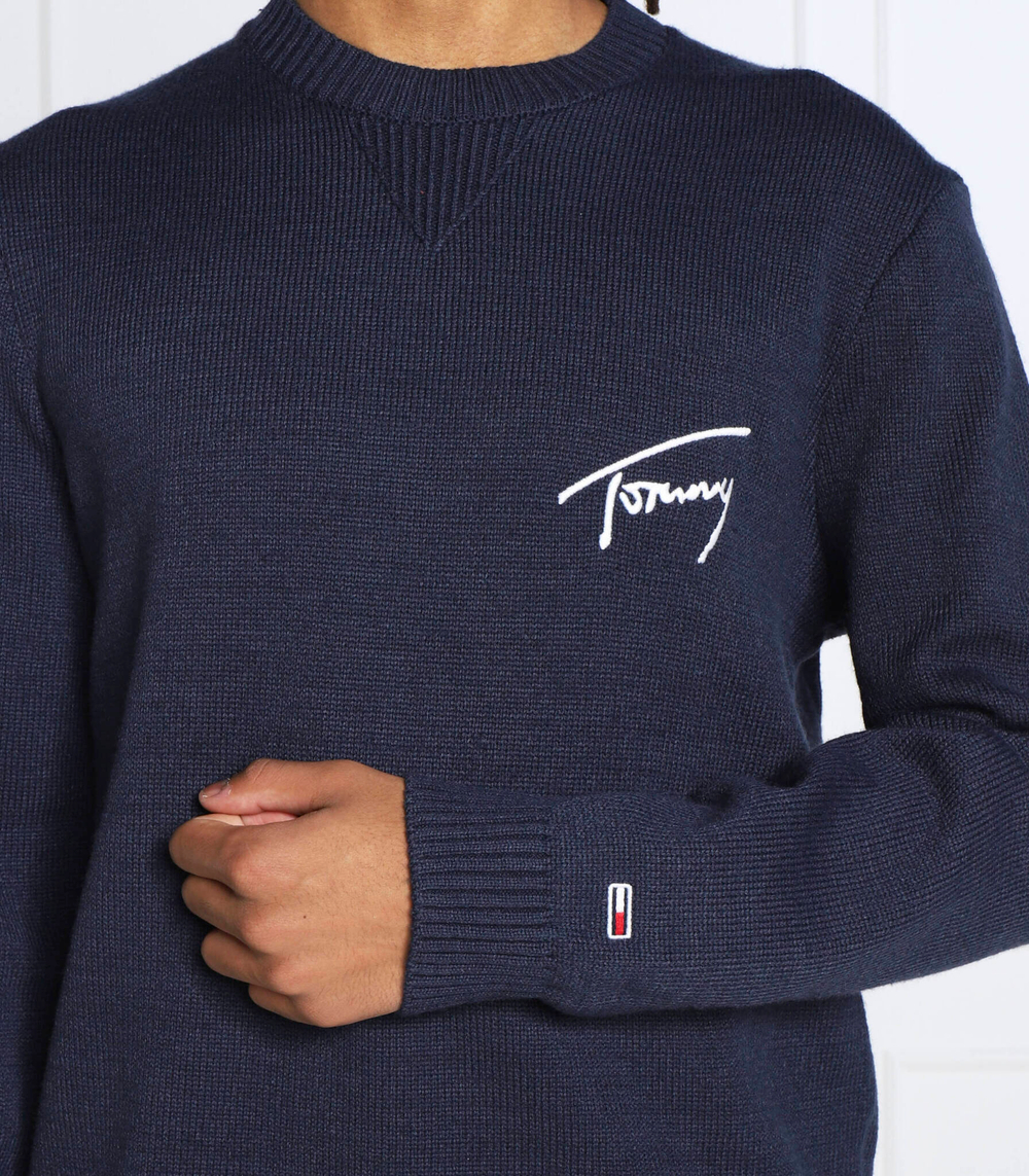 свитер signature Tommy Jeans - темно-синий(DM0DM15062)