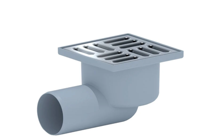 TQ5102 АниПласт трап с горизонтальным выпуском 50мм с решеткой из нерж. 10х10 сухой