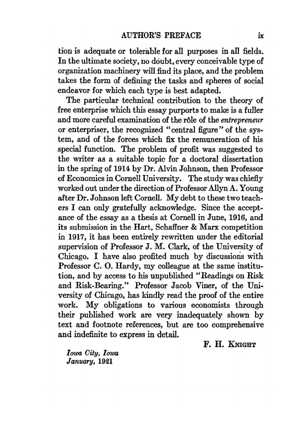 Risk, Uncertainty and Profit | Frank Hyneman Knight