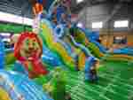 Коммерческий надувной батут "В гостях у Львёнка" 8*8*6 м