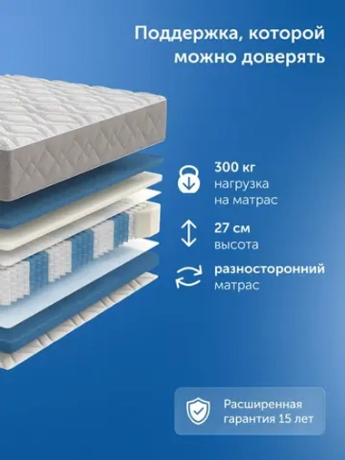 Матрас ProHarmony, 27 см, двусторонний, независимые пружины